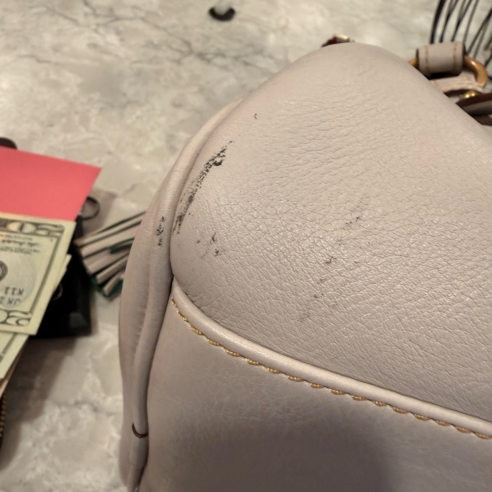 Dooney and BOURKE Florentine large ECRU satchel - Picture 9 of 13